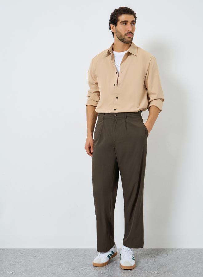 ستايلي بنطلون رجالي بقصة مريحة سادة - Image 2